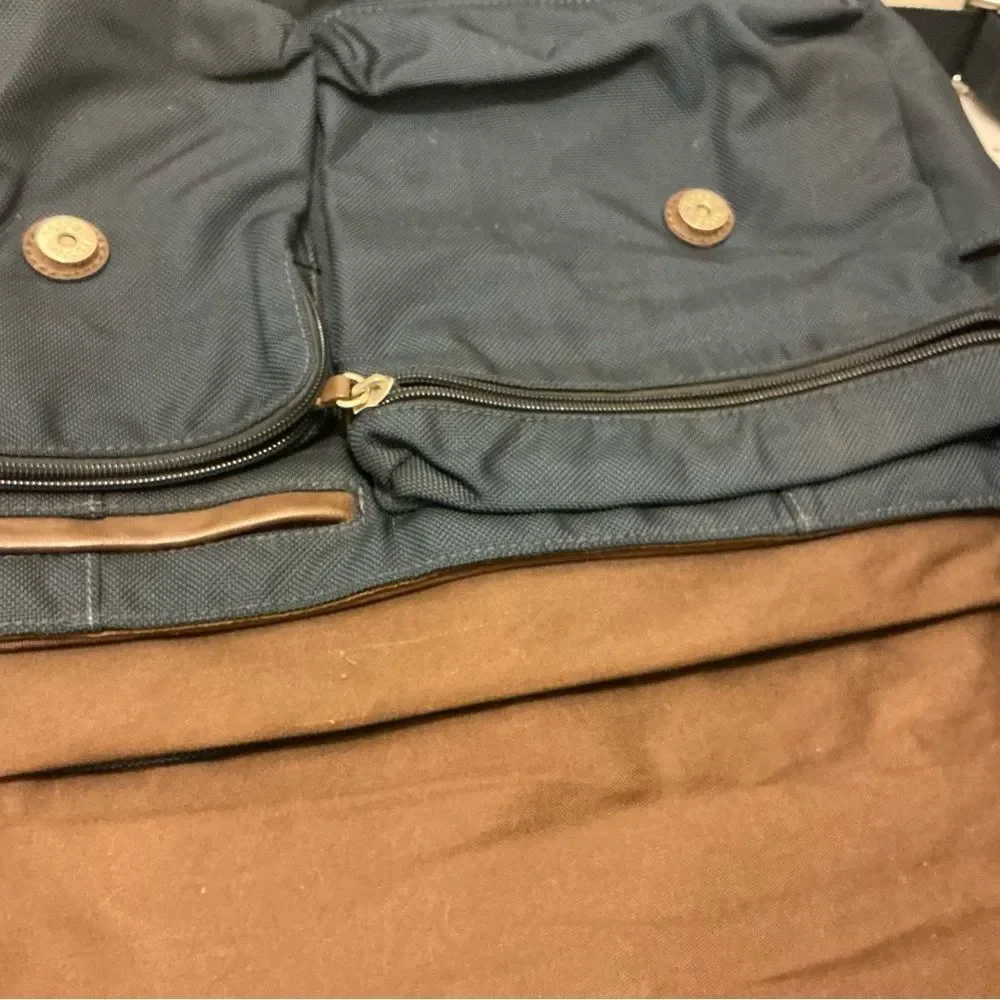 Fossil Messenger Bag navy & brown laptop